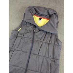 The North Face Vest Womens M Gray Quilted Darella Asymmetrical Full Zip Jacket